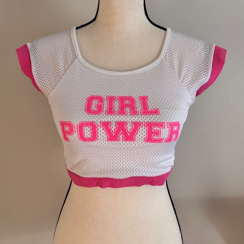 Bombshell Sportswear GIRL POWER mesh top, sz Medium